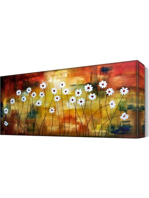 Dekor Sevgisi Beyaz Papatyalar Tablosu 45x30 cm