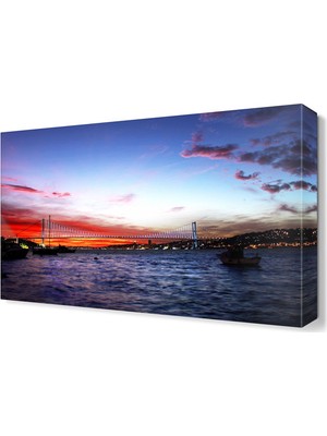 Dekor Sevgisi Kızıl Manzara Boğaz Köprüsü Canvas Tablo  105x70 cm