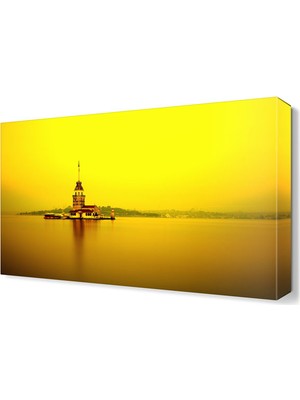 Dekor Sevgisi Renkli Kız Kulesi Canvas Tablo  45x30 cm