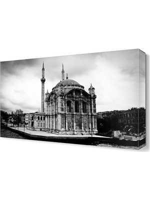 Dekor Sevgisi Ortaköy Cami Siyah Beyaz Canvas Tablo  45x30 cm