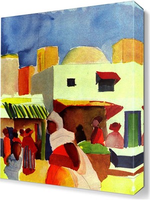 Dekor Sevgisi Çarşıdaki İnsanlar Canvas Tablo  45x30 cm