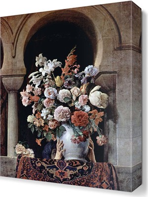 Dekor Sevgisi Harem Penceresinde Çiçek Canvas Tablo  45x30 cm