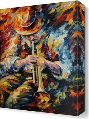 Dekor Sevgisi Müzisyen Yağlı Boya Canvas Tablo  45x30 cm