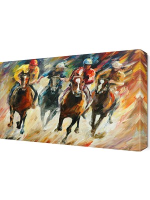 Dekor Sevgisi Atların Yarışı Canvas Tablo  45x30 cm