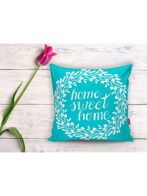 RealHomes Home Sweet Home Dijital Baskılı Dekoratif Yastık Kırlent Kılıfı