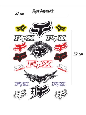 StickerMarket Fox Motosiklet Sticker Seti