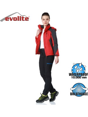 Evolite Diva Bayan 3in1 Gri/Kırmızı Mont