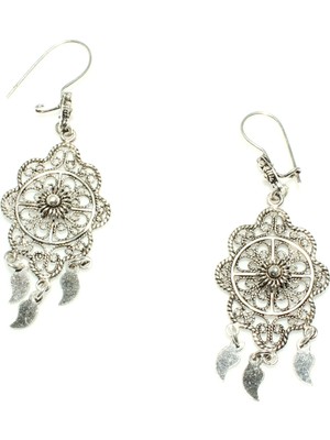 Nusret Takı 925 Ayar Gümüş Kubbeli Telkari Küpe