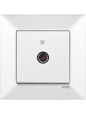 Viko Meridian Beyaz Uydu Prizi F Konnektörlü Sonlu (Çerçeveli)