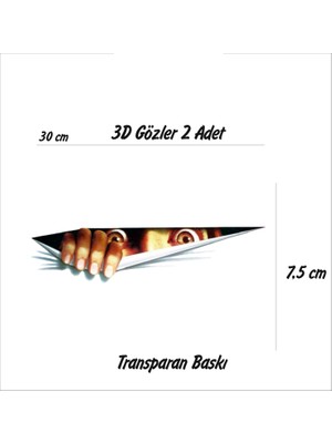 StickerMarket gözler Sticker (2Adet) Transparan Baskı