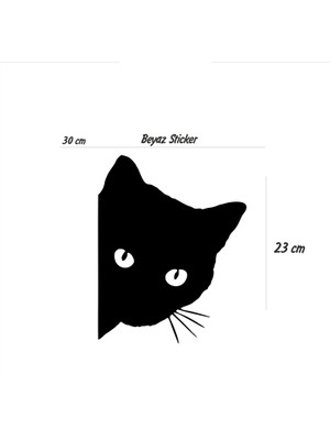 StickerMarket kedi Sticker (Beyaz Renk)