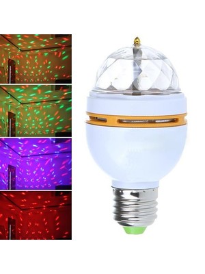 Cix Crystal Magic Bulb 360 Derece Dönen Renkli Dekoratif Lamba