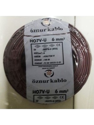 Öznur 6 Mm Nya Kablo Tek Damar Kahverengi