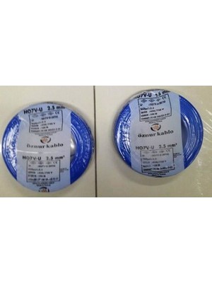 Öznur 2,5 Mm Nya Kablo Tek Damar Mavi 50 Metre