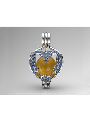 İstiridye İnci Kelebek  Safir Kolye Seti (8-9 Mm Sarı Güney Denizi Aa Kalite)