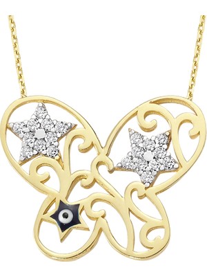 AltınSepeti Altın Yıldızlı Kelebek Kolye AS1069KL