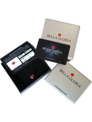 Bella Gloria Damla Taşlı Sallantılı Rose Gümüş Küpe (Gp00156)