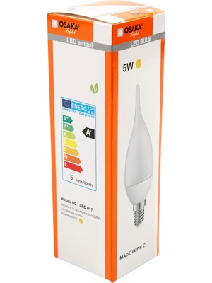 Osakalight 6W-50watt  Led E14 Kıvrık   Buji  Ampul - Günışığı