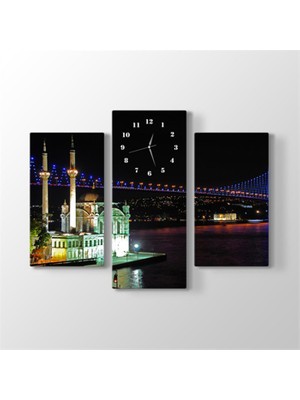 Tabloshop - Boğaz Köprüsü Ortaköy Kanvas Tablo Saat - 80X60cm