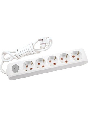 Viko Multi-Let Beşli Priz Anahtar Topraklı Kablolu Çocuk Korumalı 5 Metre-Beyaz 90117505