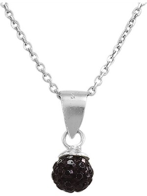 Altınsepeti Siyah Taşlı Gümüş Kolye G267Kl