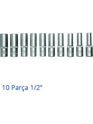 İzeltaş Altı Köşe Derin Lokma Takımı 10 Parça 1/2''