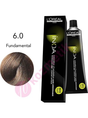 L'Oréal Professionnel İnoa Amonyaksız Saç Boyası No: 6.0 Fundamental 60 ml Canlı Renkler ve Saç Bakım Özelliği