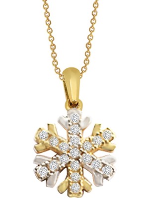 Altınsepeti Hediyelik Kar Tanesi Altın Taşlı Kolye As542Kl