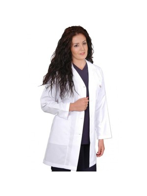 İnci Doktor-Hemşire-Öğretmen Önlüğü Beyaz Önlük Bayan