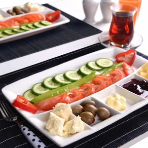 D-Sign Home Seramik Kahvaltı Tabağı 6 Bölmeli