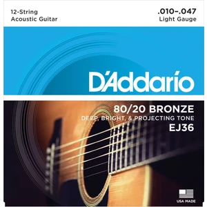 Daddarıo Ej36 Akustik Tel Set 12 String Light( .010)