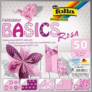 Origami Kağıdı 5 Desen 50 Adet Kağıt Pembe 20 X 20 cm