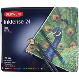 Inktense Mürekkep Etkili Aquarel Boya Kalemi Teneke Kutu 24 Renk