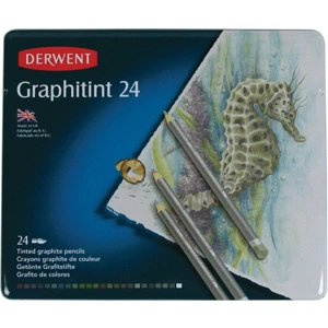 Graphitint Suda Çözünebilen Renkli Çizim Kalem Seti Teneke Kutu 24 Renk
