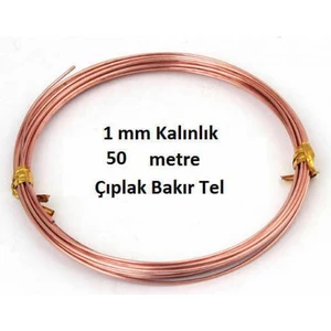 Çıplak Bakır Tel 1Mm Çap 50 Metre