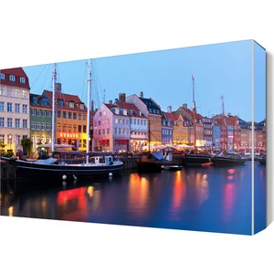 Dekor Sevgisi Evler ve Kayık Manzarası Canvas Tablo  45x30 cm