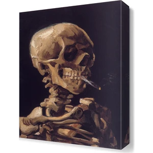 Dekor Sevgisi Sigara İçen İskelet Tablosu 45x30 cm