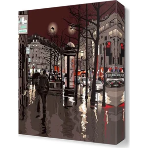Dekor Sevgisi Londra Gece Sokak Tablosu 45x30 cm