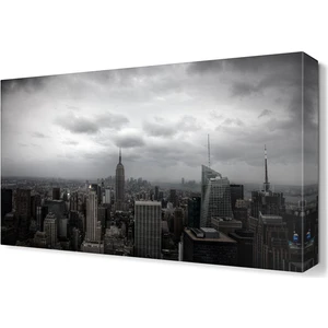 Dekor Sevgisi Bulutlu Şehir Tablosu 45x30 cm