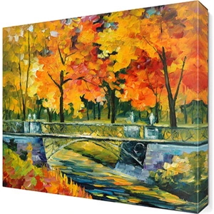 Dekor Sevgisi Ağaçların Arasında Köprü Canvas Tablo  40x40 cm