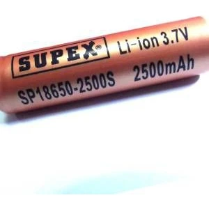 Supex 18650 2500Mah 3.7V Şarjlı Pil