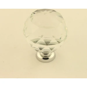 Gürçay Kristal Taşlı Kulp Küre 30Mm Şeffaf Krom (2 Adet)