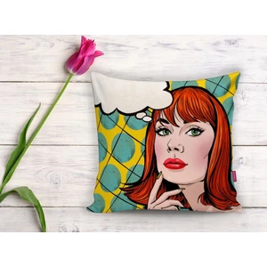 Pop Art Resimli Dijital Baskılı Dekoratif Yastık Kırlent Kılıfı