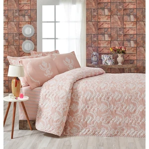 Enlora Home Kapitone Yatak Örtüsü Seti Tek Kişilik Pure Pudra