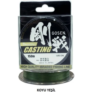 Gosen W8 Casting PE 8 Örgü Spin İp Misina 150mt Yeşil PE 1.2-(0.187 MM)