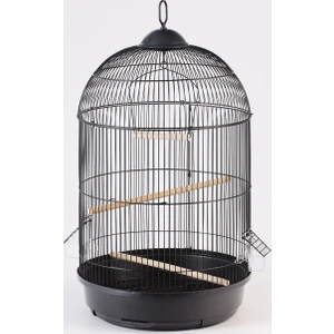 Qh Pet Cage Salon Kafesi Yuvarlak Beyaz Ø42X77 Cm (6) Dıştan Yemlik