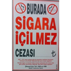 Sigara İçilmez Levhası 50x70