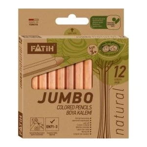 Natural Jumbo Boya Kalemi 12 Renk Yarım Boy