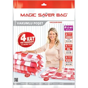Nil Collection Macıg Sılver Vakumlu Hurç 4 Lu (Xl/Xxl/2 Jumbo)