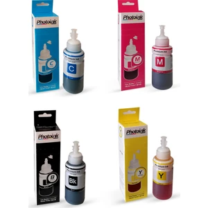 Uyumlu 4 Renk Takım (4X70 Ml) Mürekkep -/L110/L210/L220/ L300/L310/L355/L365/L550/L565 /L800/L382/L386/L1300/L1800/L3050/L3060/L3070 Uyumu